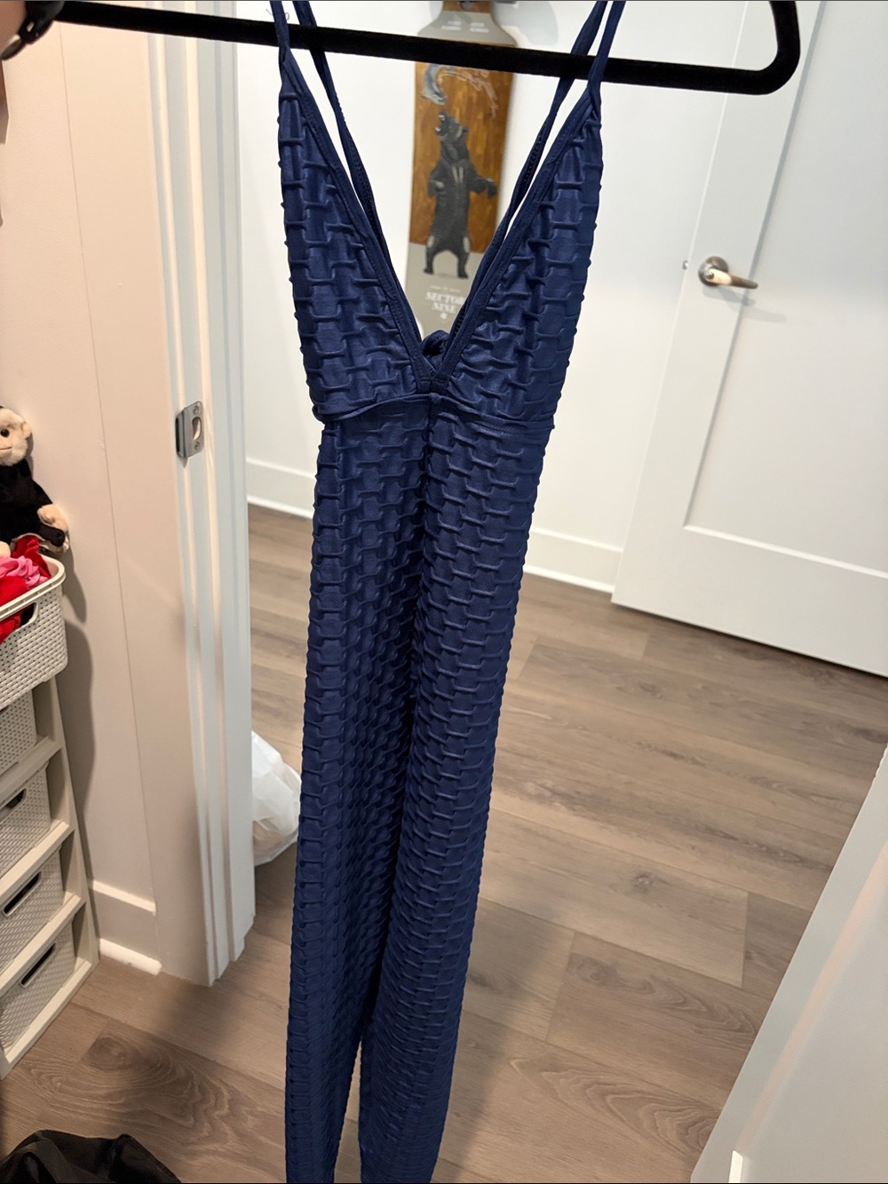 Booty by Brabants Navy chrome Deep-V Jumpsuit